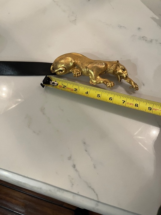 Christopher Ross Vintage 1980s Panther Belt Buckle 24K Gold Plated